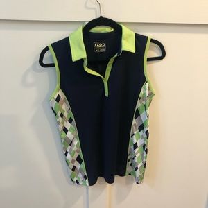 Izod Petite Small Collared Tank Top Golf Shirt